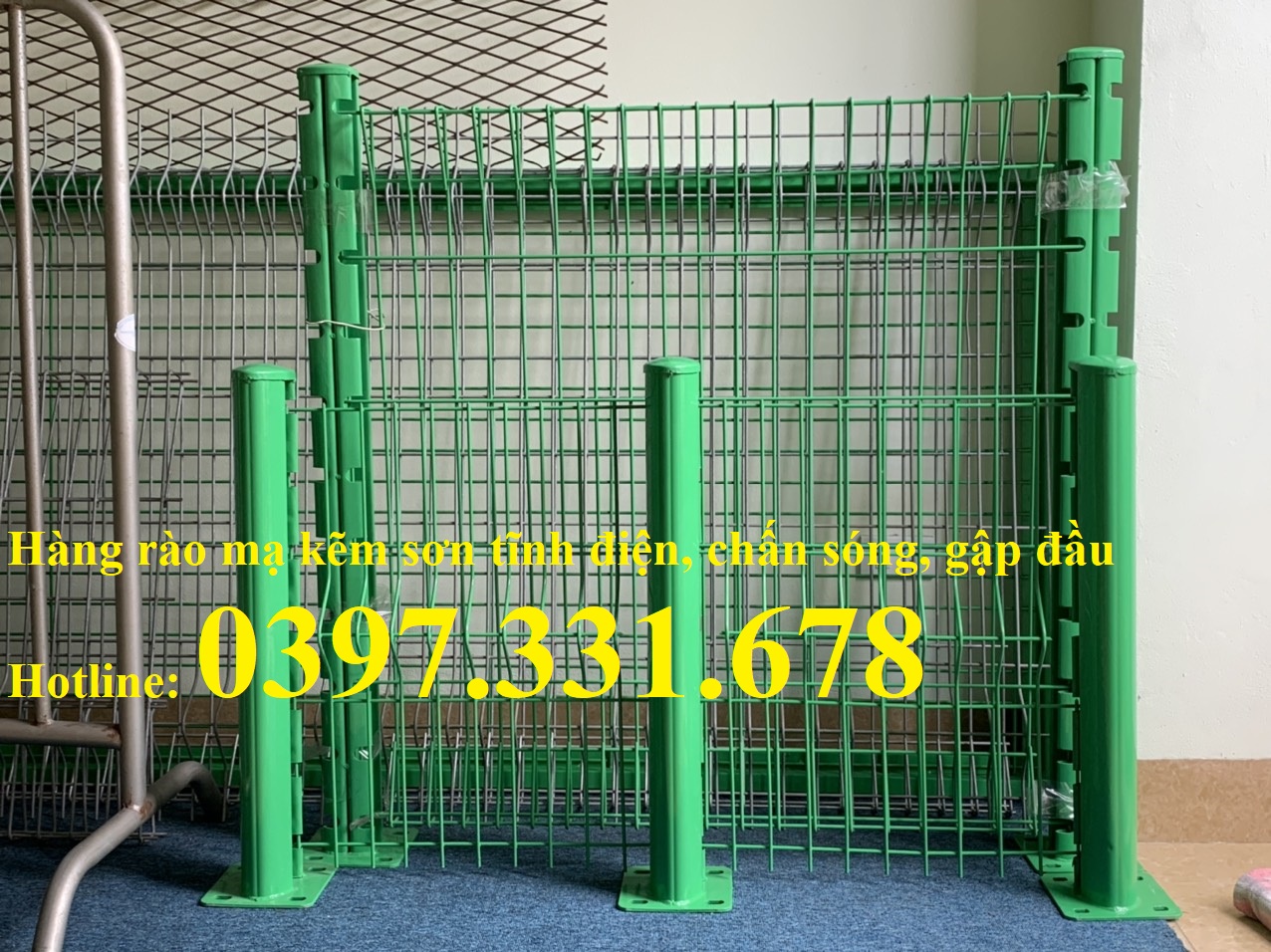 Hàng rào lưới thép, hàng rào lưới thép sơn tĩnh điện phi 5 ô 50x100 sản xuất theo yêu cầu