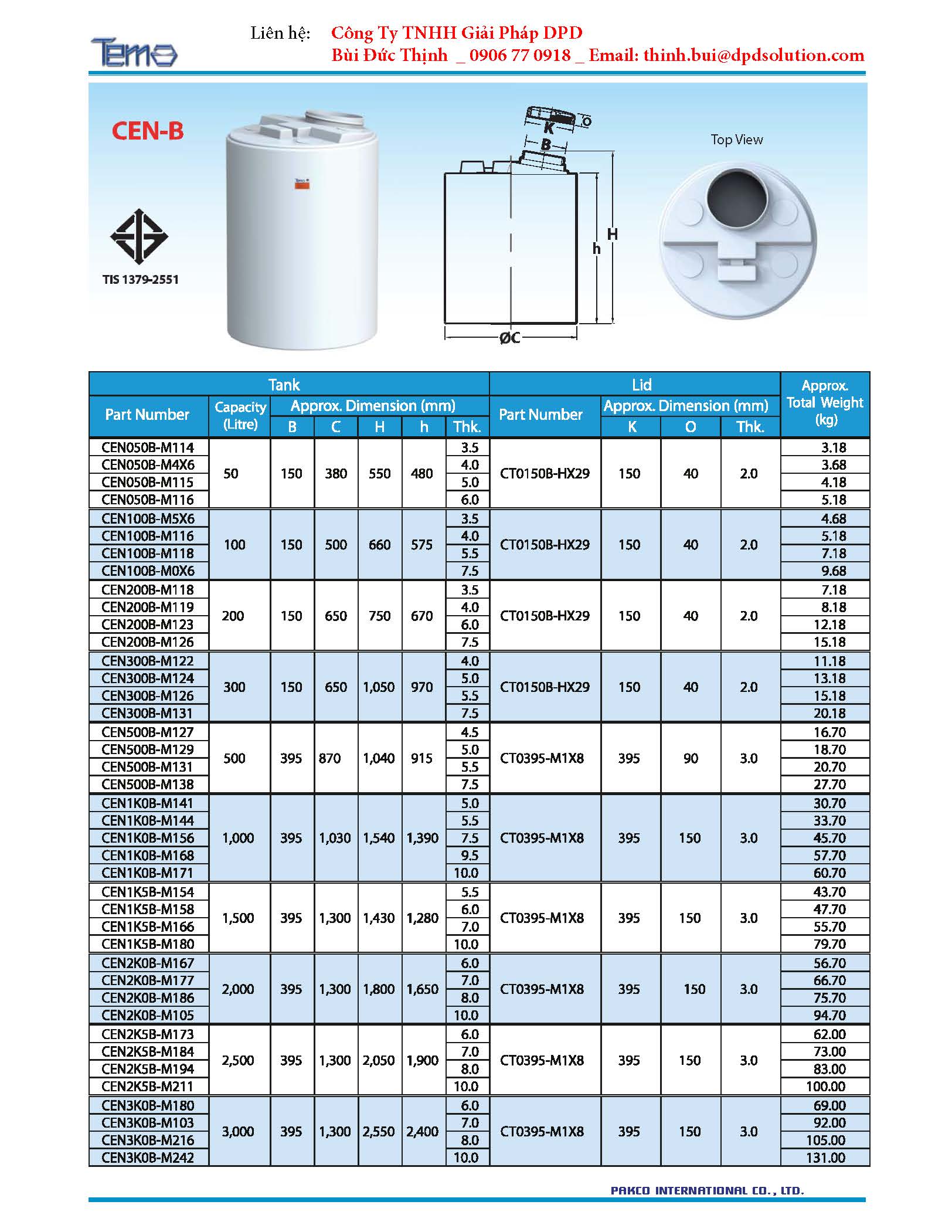 Bồn nhựa PE Pakco 200 L- Bồn chứa hóa chất giá rẻ