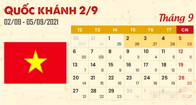 Thông báo lịch nghỉ Lễ 2/9/2021