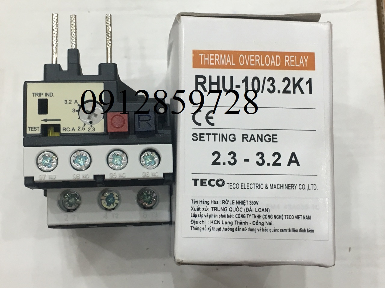 Rơ le nhiệt Teco RHU-10/3.2K1, xuất xứ Đài Loan