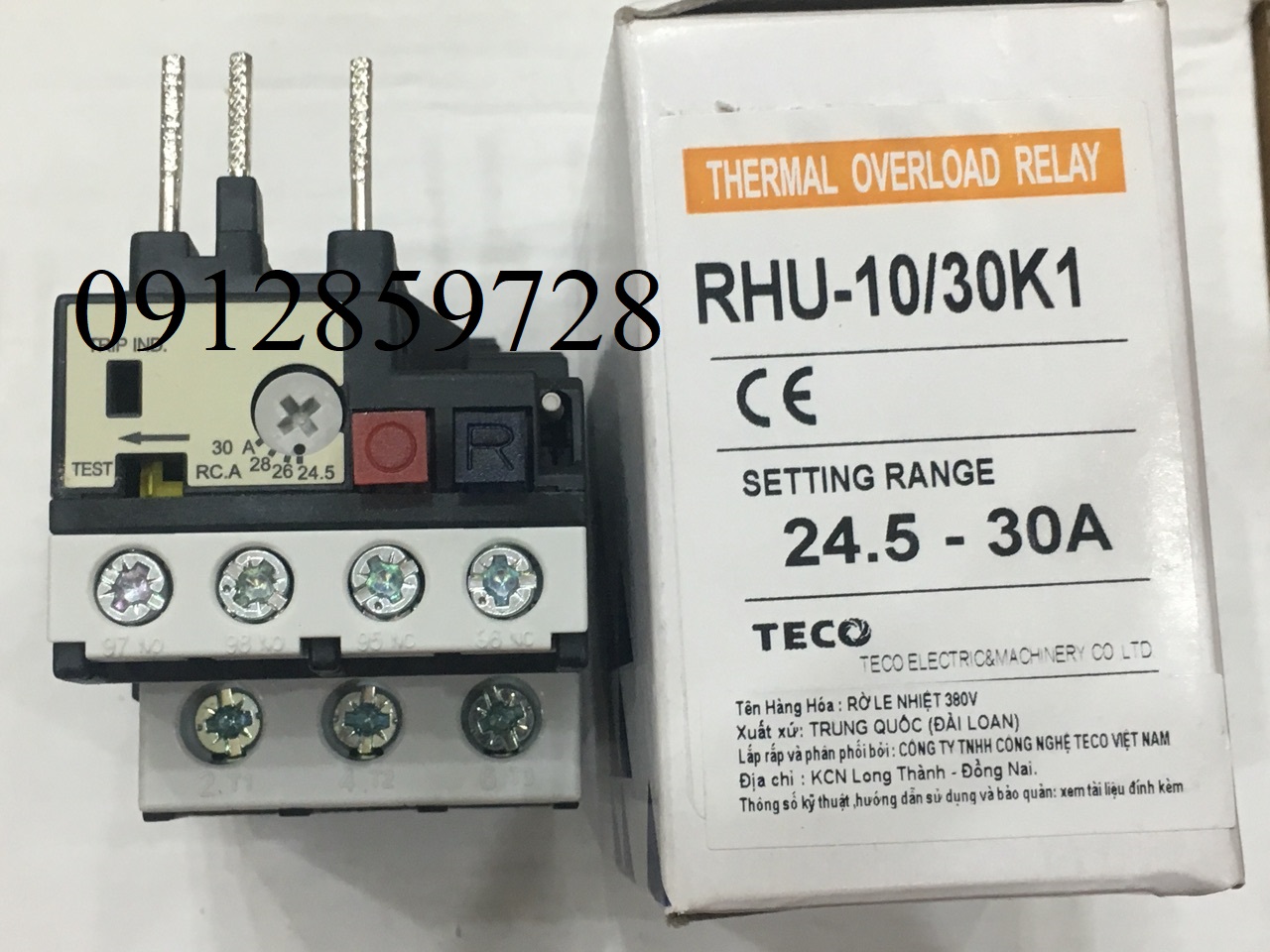 Rơ le nhiệt Teco RHU-10/30K1, xuất xứ Đài Loan