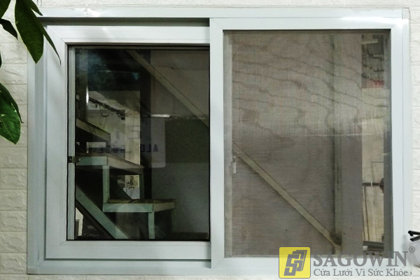 Cửa lưới lùa ray đơn hệ F1, sợi lưới 70