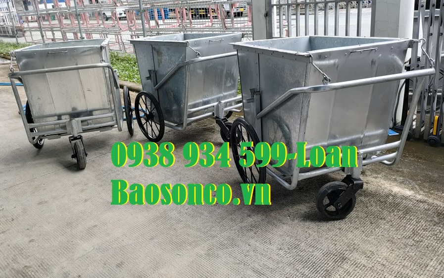 Xe thu gom rác bằng tôn 500 lít