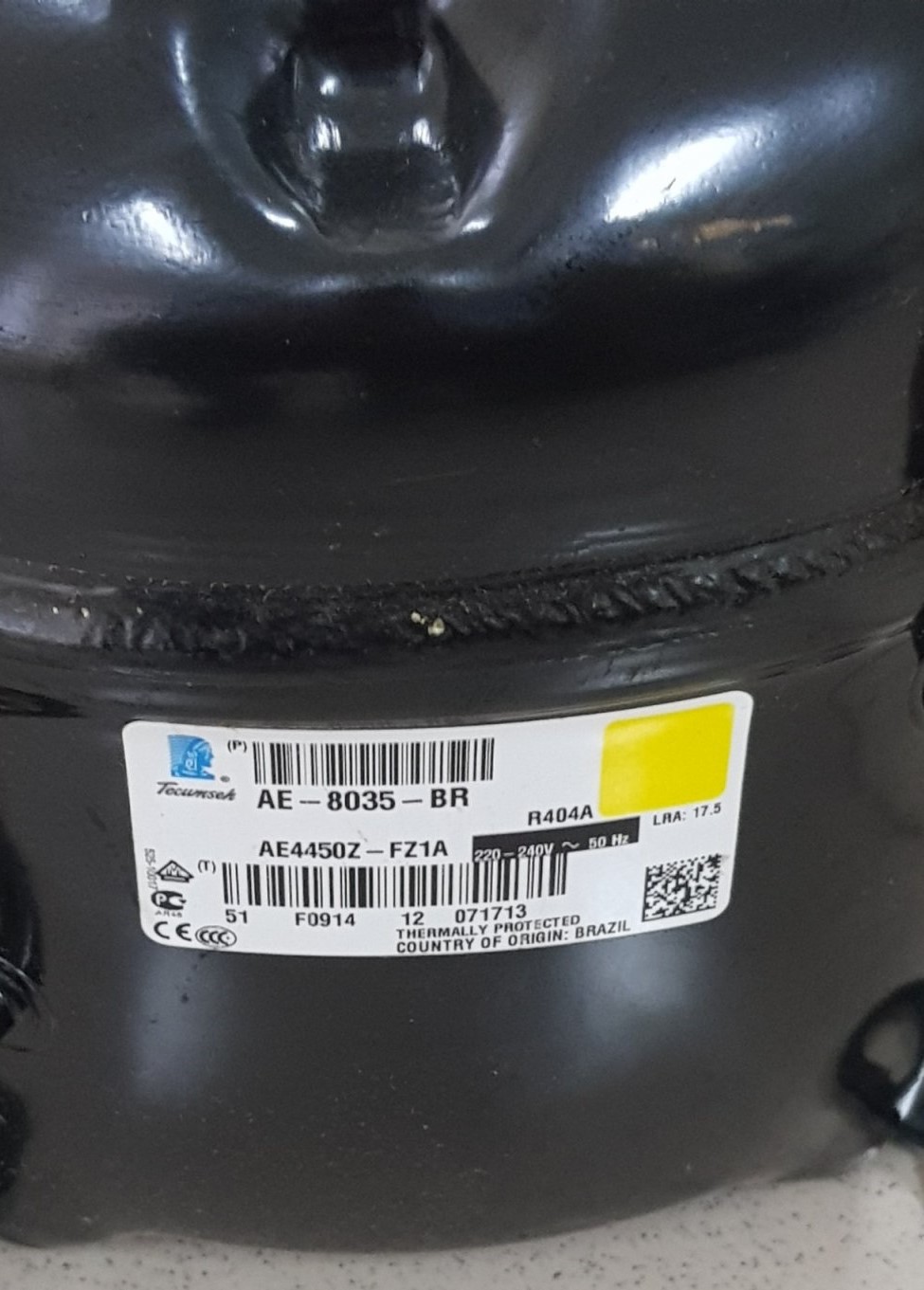 Máy nén Tecumseh model AE4450Z công suất 0.375 HP Gas R404A