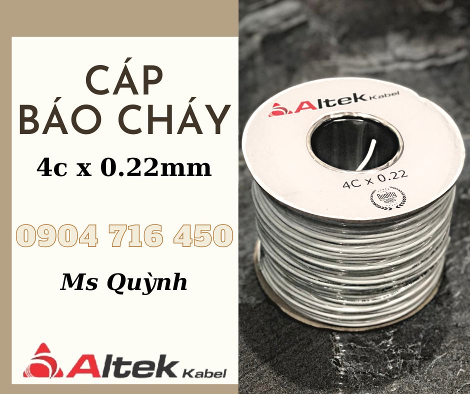 Cáp báo cháy 4x0.22 Altek Kabel hàng chính hãng