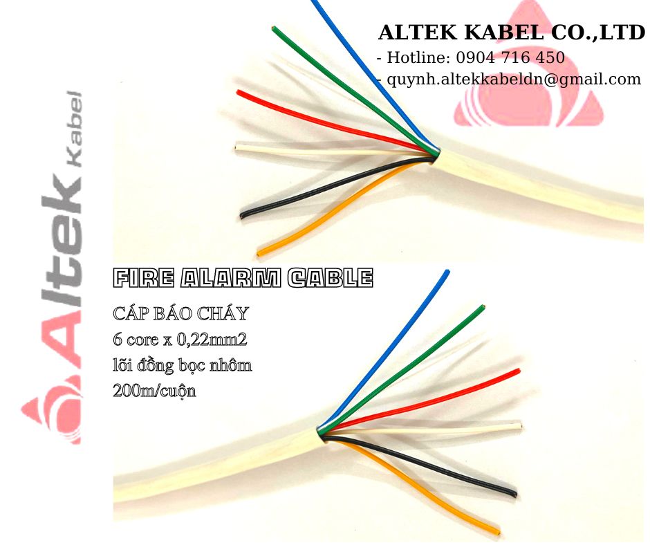 Cáp báo cháy 6C x 0.22mm2 ALTEK KABEL CCA