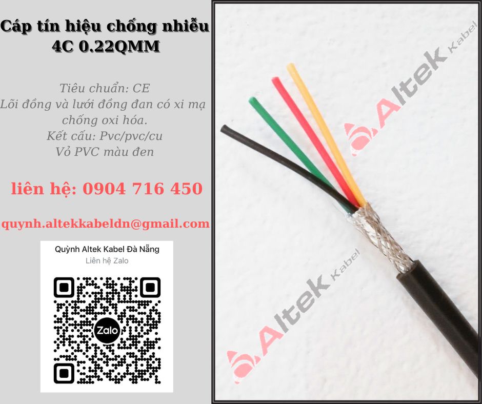 Cáp tín hiệu chống nhiễu 4C x 0.22mm2 Altek Kabel