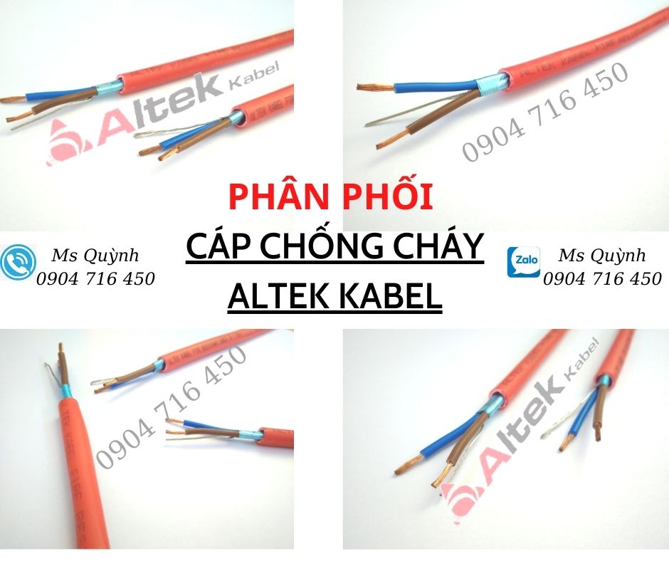 Cáp báo cháy, cáp chống cháy 2C x 1.0, 1.5, 2.5mm2 Altek Kabel 