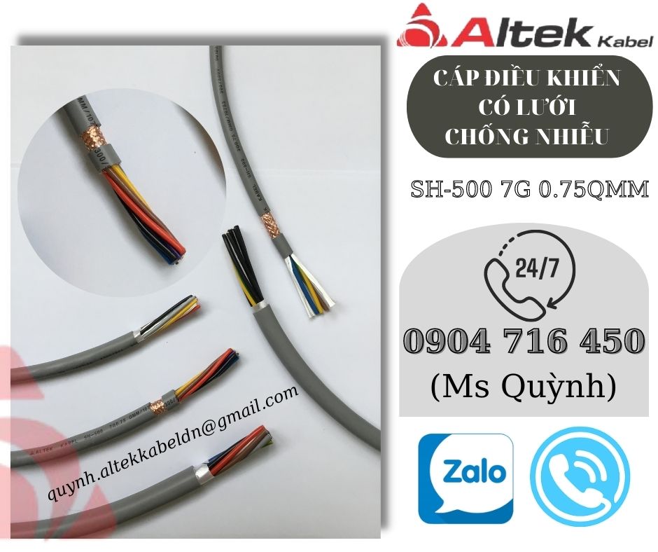 Cáp điều khiển có lưới  SH-500 7G0.75 Altek Kabel
