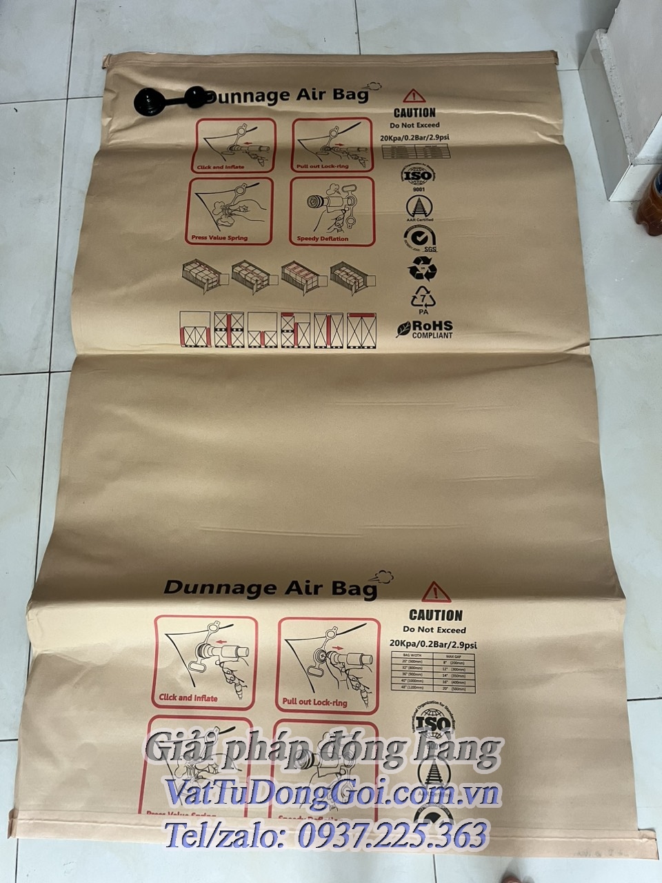 Túi khí chèn hàng 100x180cm- Thùng 50 cái hàng nhập khẩu bởi HPS