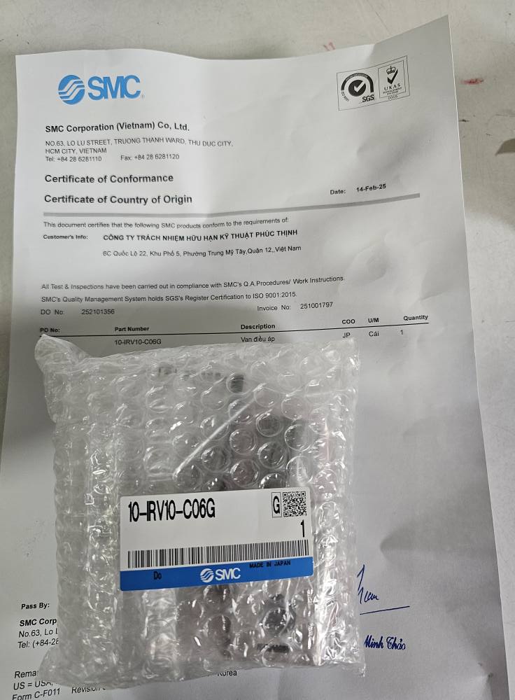 Bộ điều áp khí nén SMC 10-IRV10-C06G