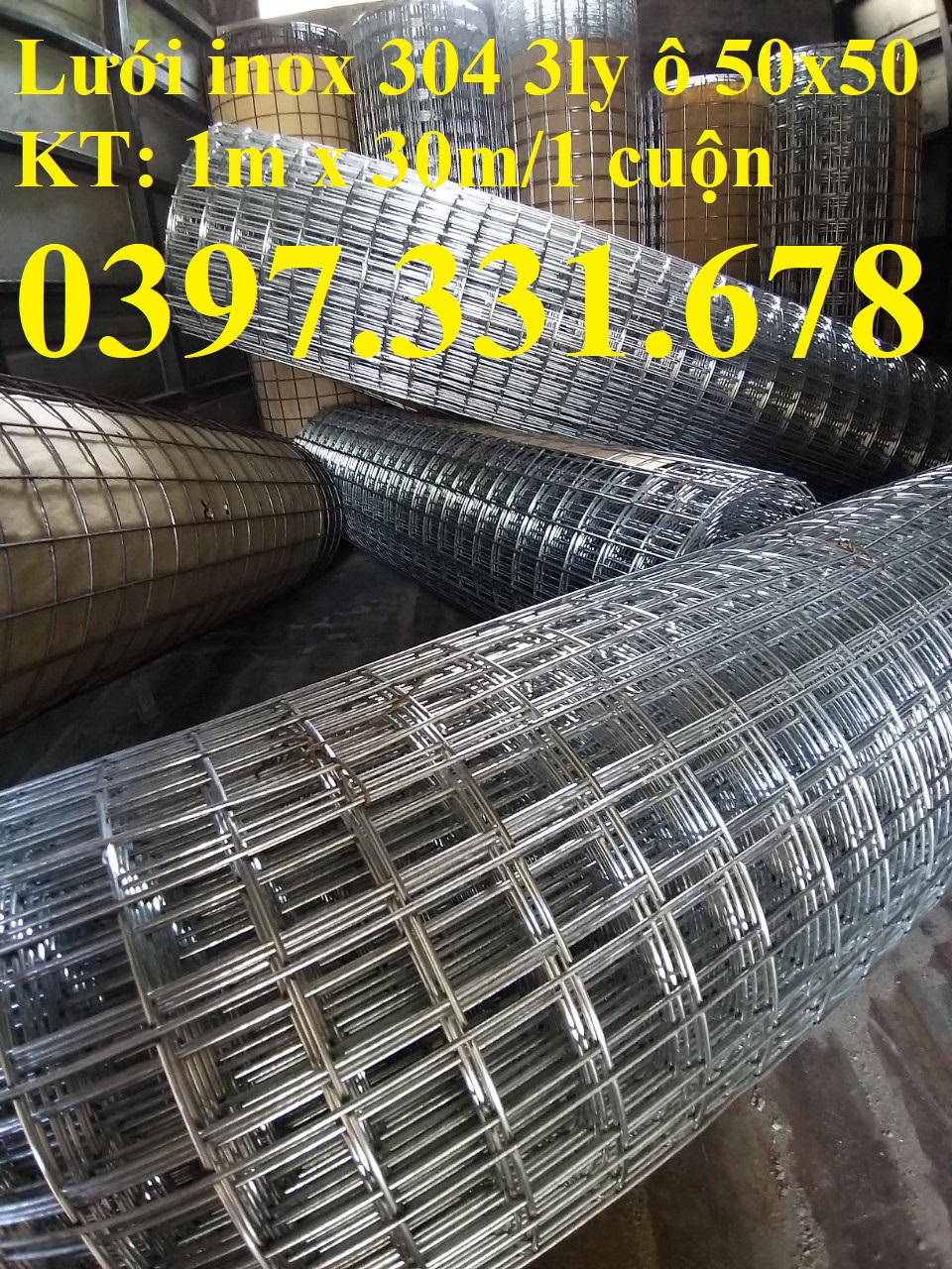 Lưới thép hàn phi 3 ô 50x50 mạ kẽm hàng sẵn kho