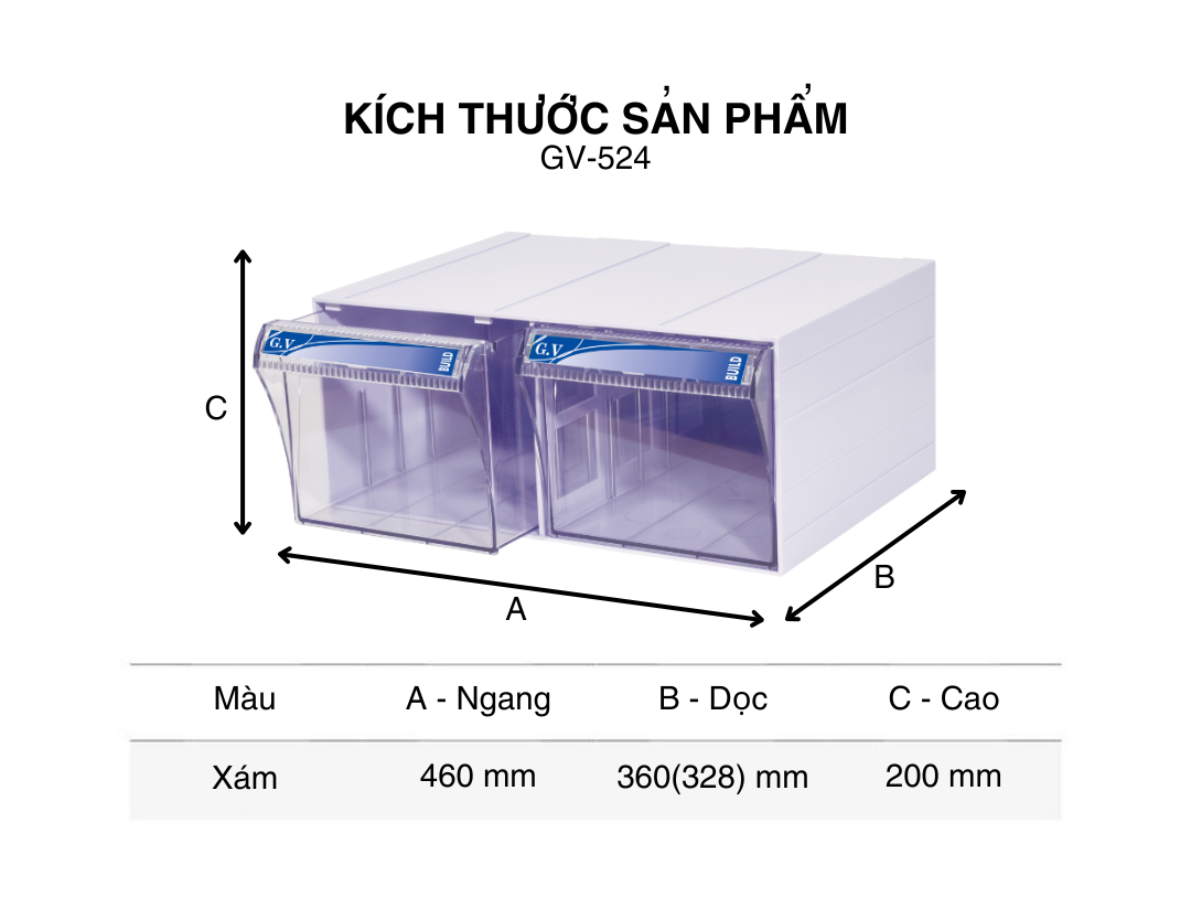 Hộp đựng linh kiện lắp ghép Hàn Quốc GV 524