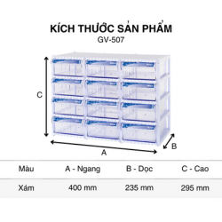 Tủ đựng linh kiện điện tử 12 ngăn Hàn Quốc GV-507