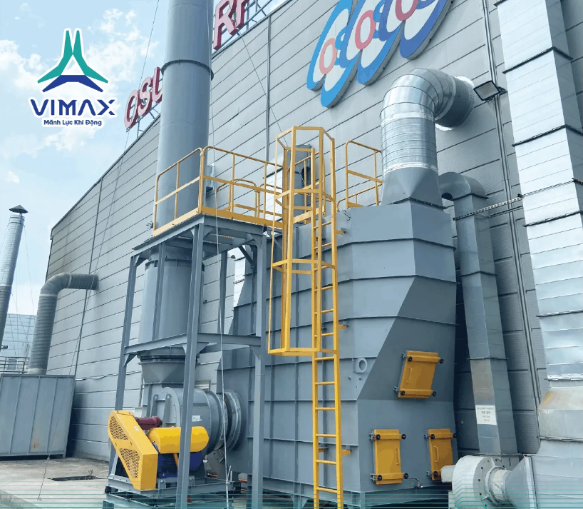 Hệ thống xử lý khí thải có chứa hơi axit
