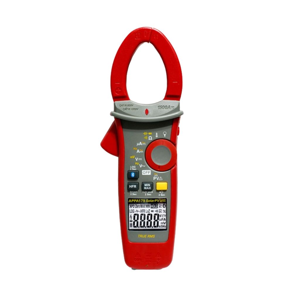 Ampe kìm APPA 179 True-RMS đo điện năng lượng mặt trời AC/DC (1500A, 2000VDC)