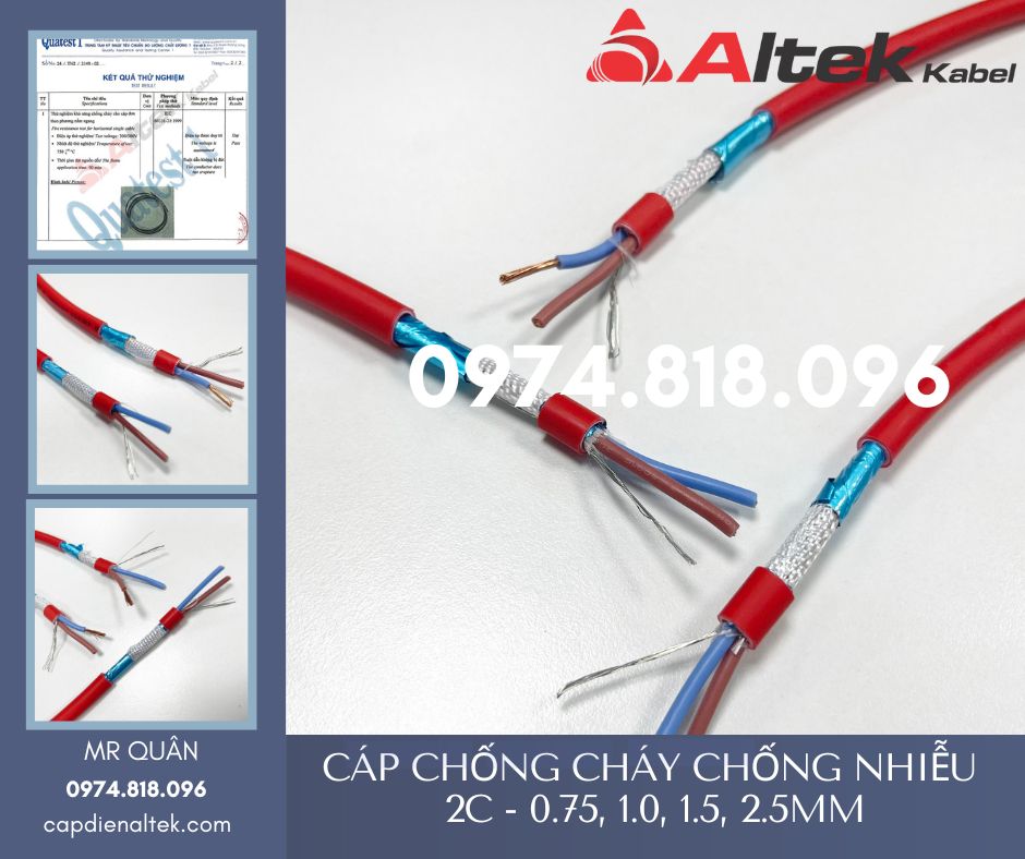 Cáp chống cháy 2x1.5+E+GFT – IEC60331, BS6387