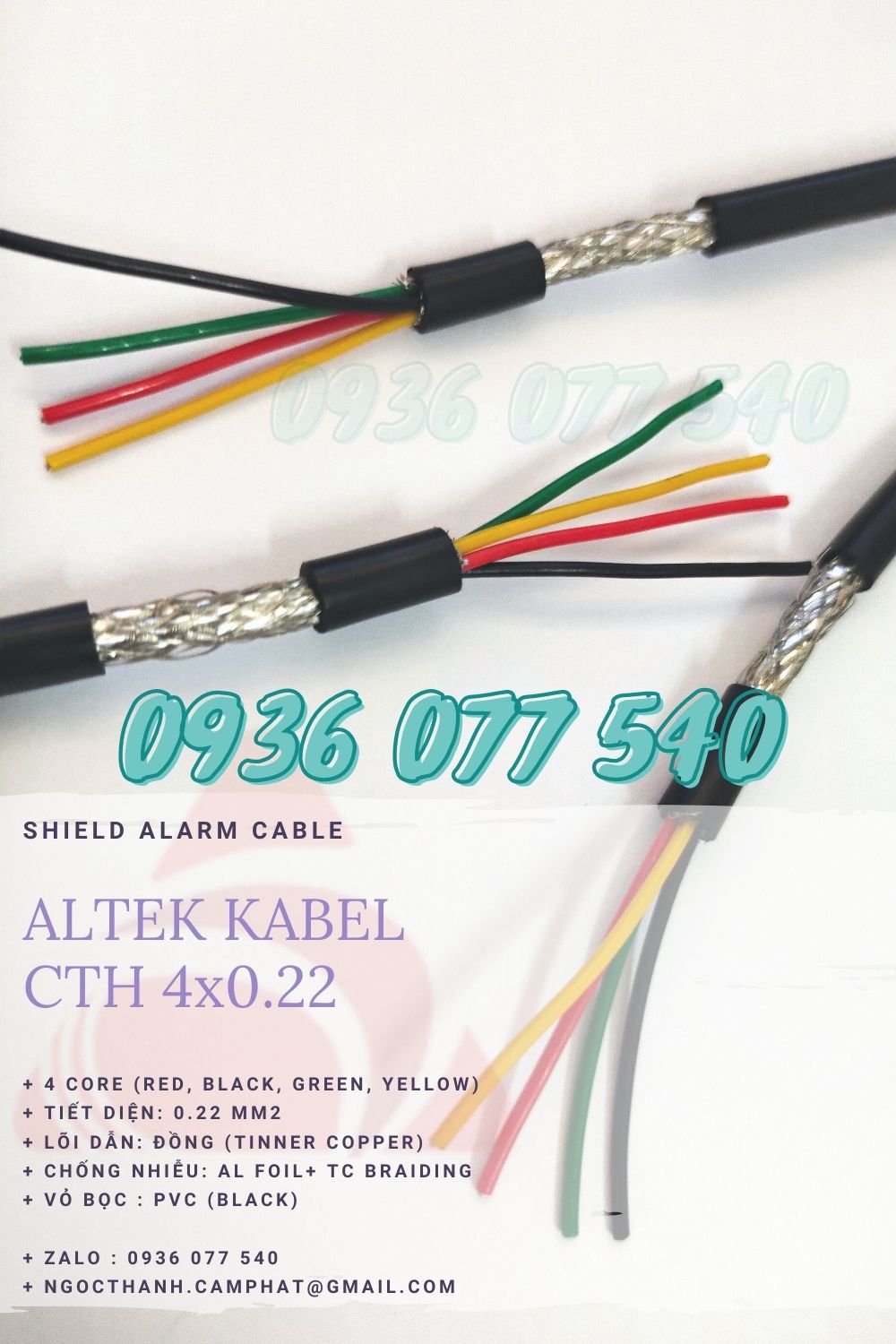 Cáp tín hiệu chống nhiễu 4C x 0.22 MM2 - Altek Kabel