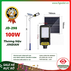 Đèn đường năng lượng mặt trời JD-298 100w
