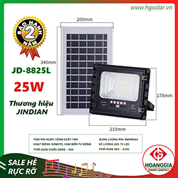 Đèn led pha năng lượng mặt trời JD-8825L 25w