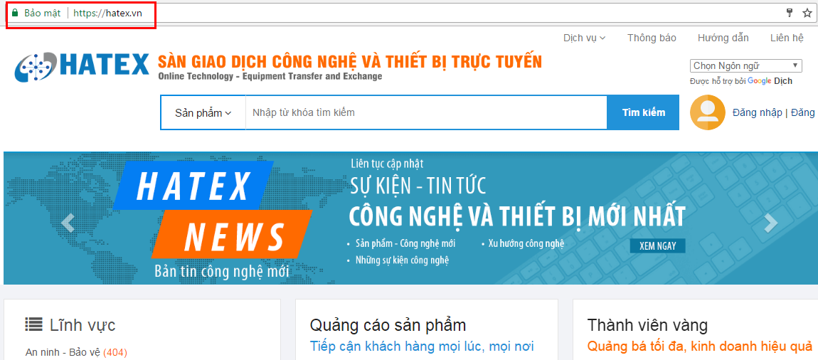 [Thông báo] HATEX.VN chính thức sử dụng giao thức mã hóa HTTPS