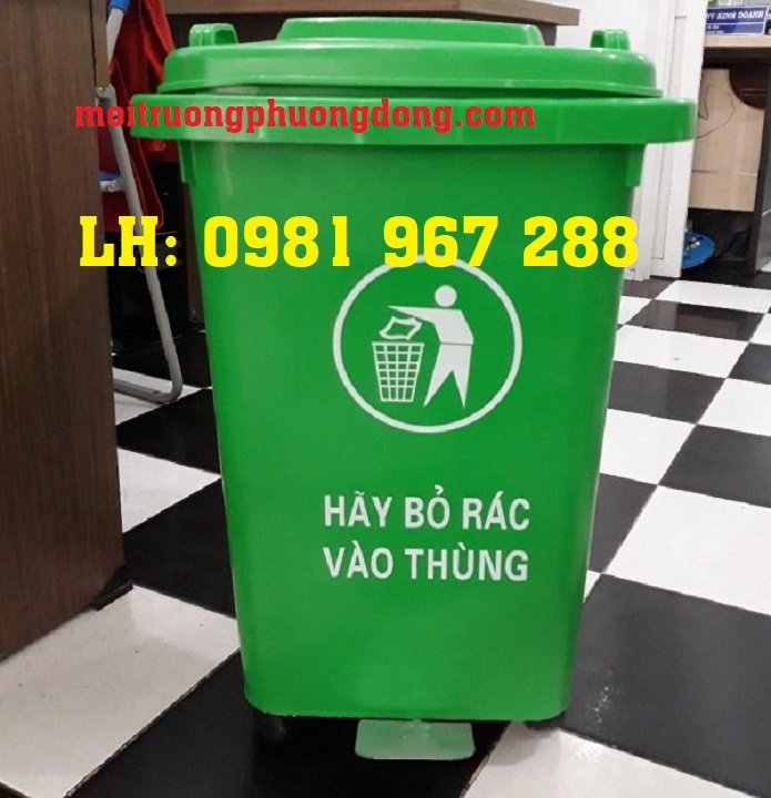 Thùng rác nhựa đạp chân 60 lít giá rẻ