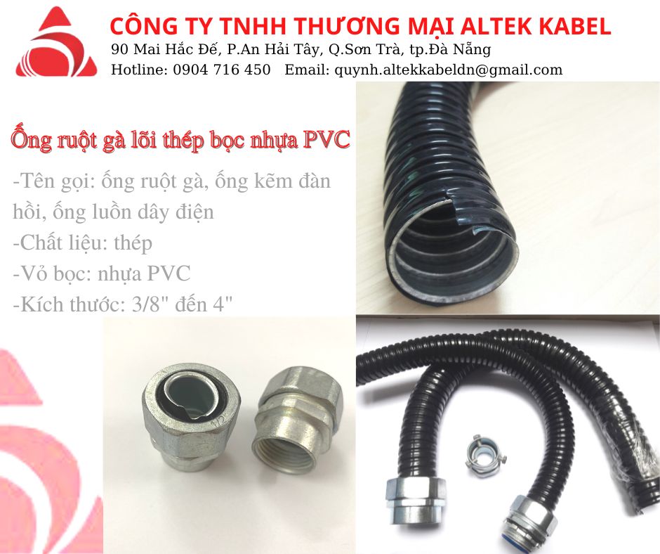 Ống ruột gà, ống luồn dây điện lõi thép bọc nhựa PVC Altek Kabel