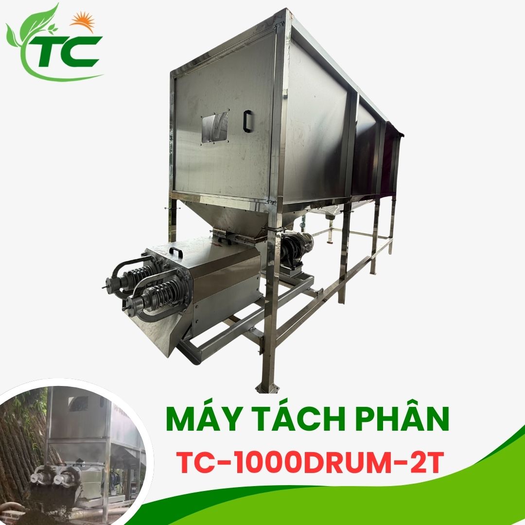 Máy tách ép phân TC1000DRUM – 2T