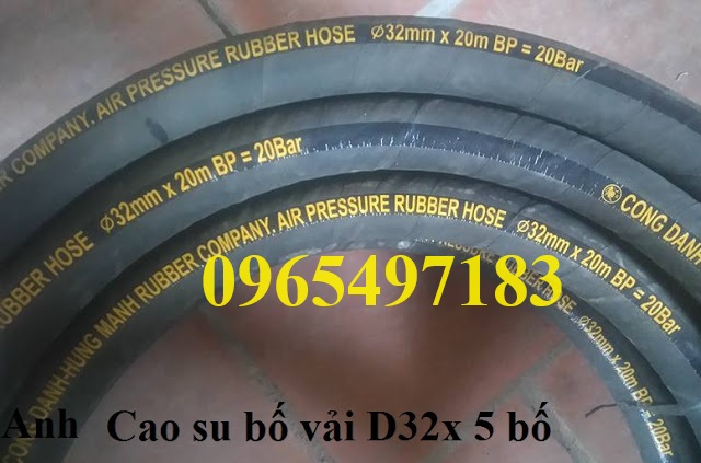 Ống cao su bố vải áp 20 bar phi 34, phi 43, phi 38, phi 50, phi 76