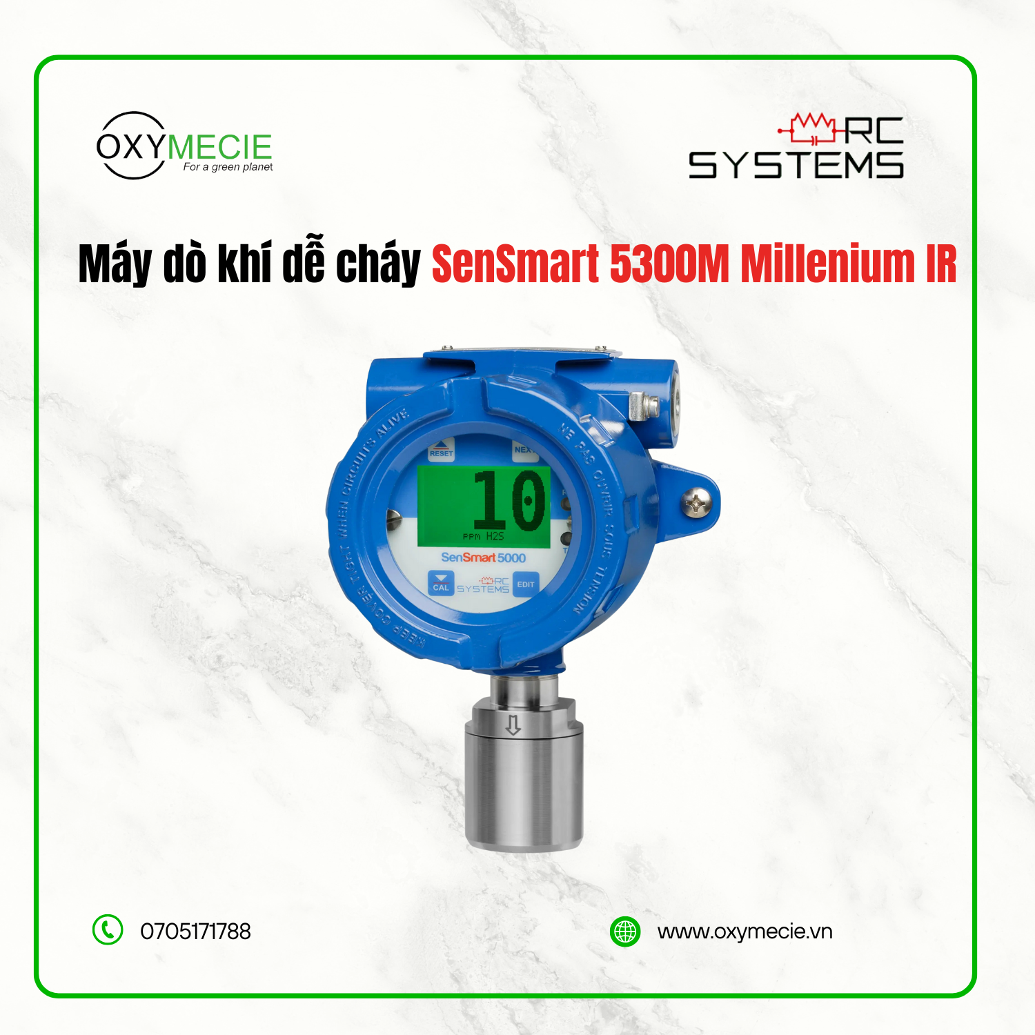 Máy dò khí dễ cháy SenSmart 5300M Millenium IR