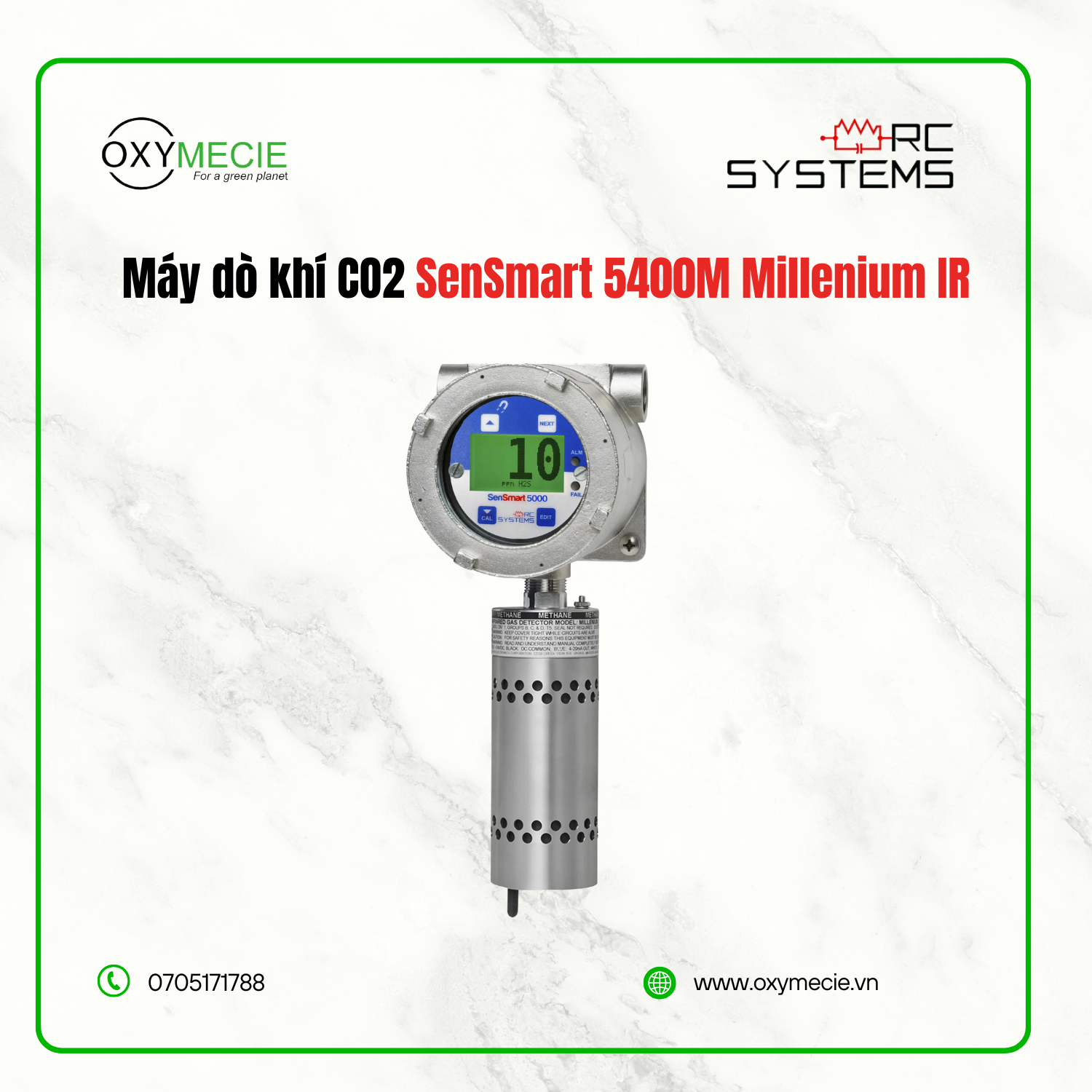 Máy dò khí CO2 SenSmart 5400M Millenium IR