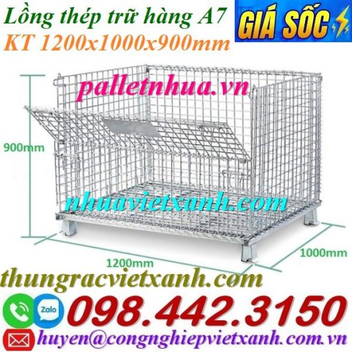 Lồng thép trữ hàng A7 – 1200x1000x900mm