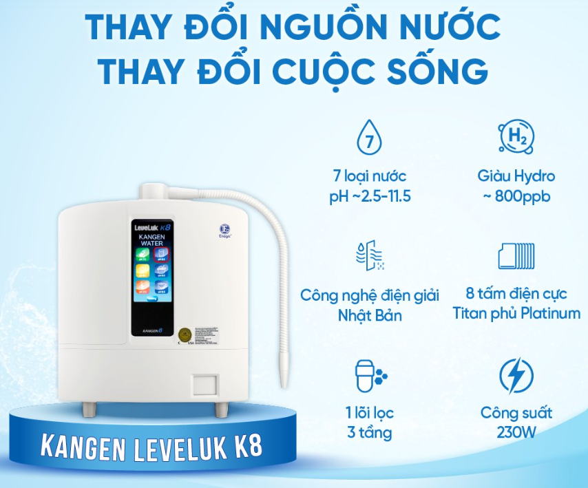 Máy lọc nước ion kiềm Kangen K8