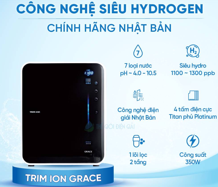 Máy tạo nước ion kiềm giàu hydro TRIM ION GRACE
