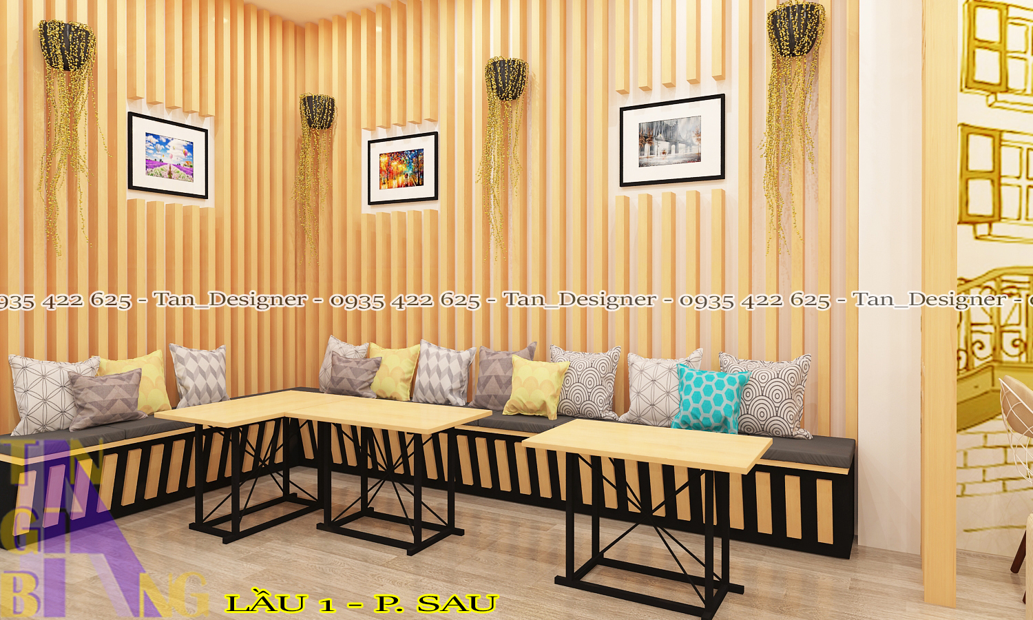 Thiết kế nội thất quán trà sữa Mimosa - Chi nhánh Gò Vấp