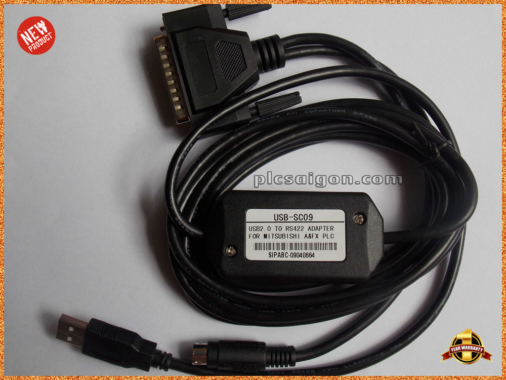 Cáp lập trình PLC Mitsubishi USB/SC09